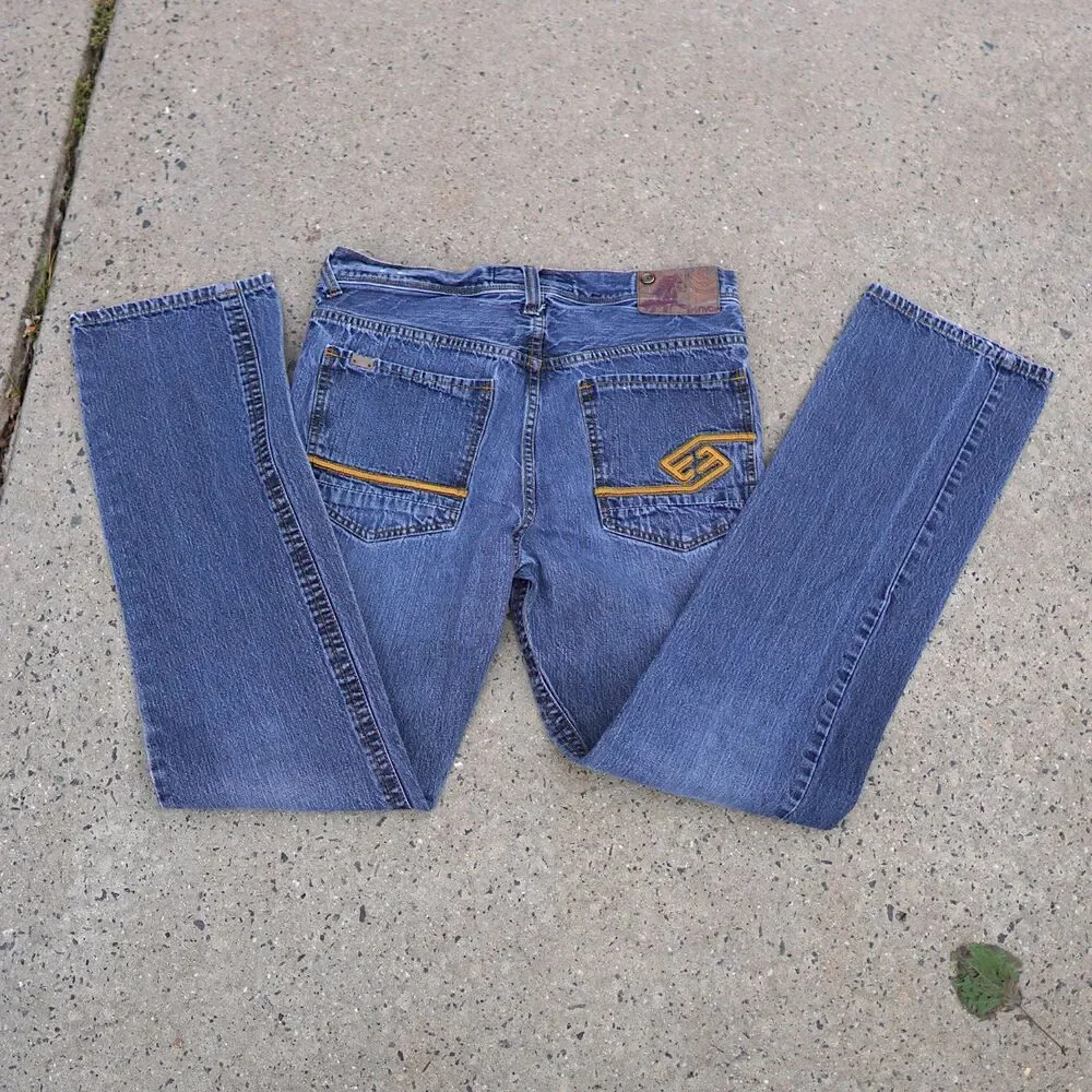Vintage Y2K Enyce Jeans Size 34 Low Rise Relaxed Fit 100% Cotton Denim Hip Hop